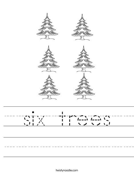 Six Trees Worksheet Twisty Noodle