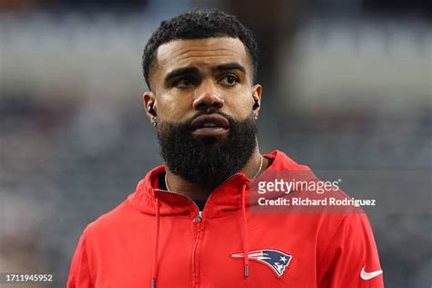 Ezekiel Elliott Of The New England Patriots Looks On Prior To A Game