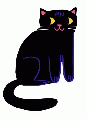 Halloween Funny Black Cat Sticker - Halloween Funny Black Cat Skeleton ...