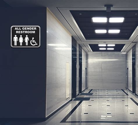 Reflective All Gender Restroom Signs | Restroom Compliance Signs