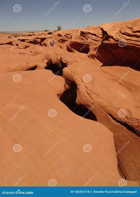 Entrance To The Lower Antelope Canyon In Page Arizona Usa Stock Photo