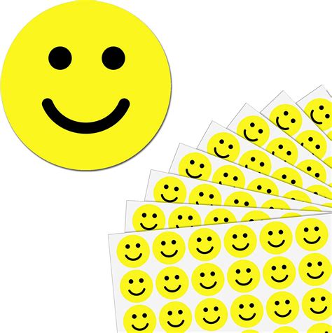 Amazon.com : 600 Pack, 1" Smiling Happy Smile Face Stickers, Yellow ...