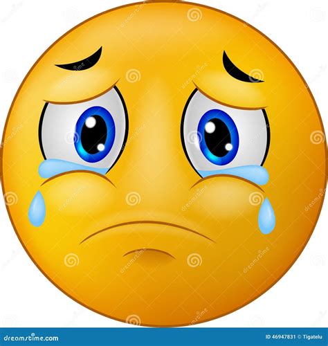 Cartoon Sad Smiley Emoticon Stock Vector Image