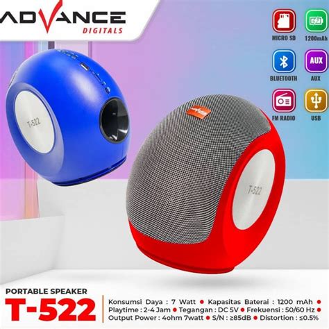 Jual Speaker Portable ADVANCE T 522 USB TF SD FM AUX Line In