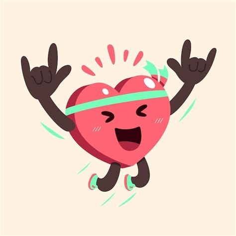 Premium Vector Vector Cartoon Cute Happy And Healthy Heart Character