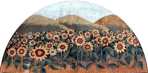 Sunflower Mosaic Artwork Flowers And Trees Mozaico