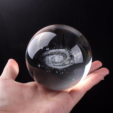 3d Laser Carving Galaxy Crystal Ball Miniature Model Crystal Craft Ball Decorations Glass Ball