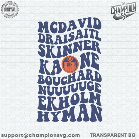 Edmonton Oilers Players Typography SVG - ChampionSVG