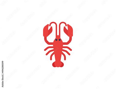 Lobster vector flat emoticon. Isolated Lobster emoji illustration ...