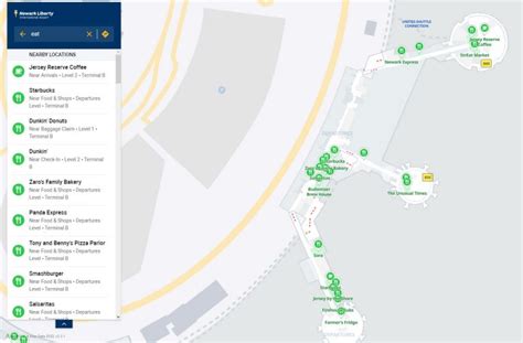 Terminal B Map Gate Newark Liberty International Airport