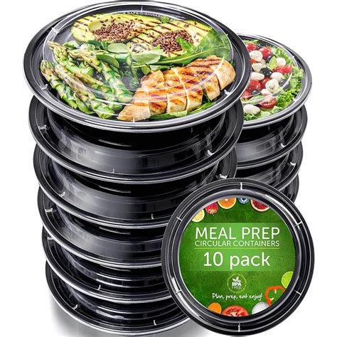 Ml Disposable Lunch Box Stackable Round Plastic Salad Bowl