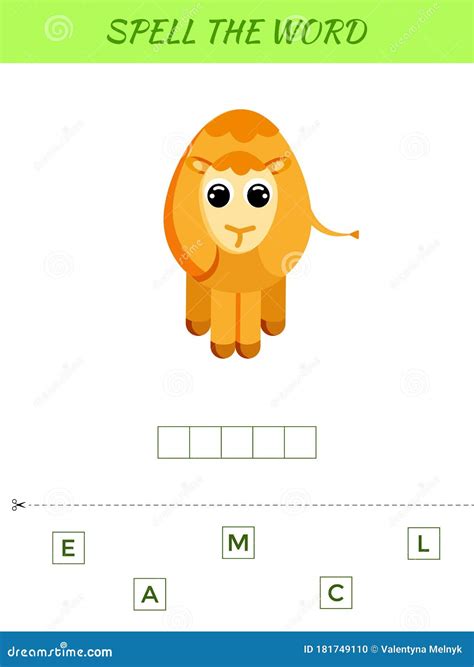 Spelling Word Scramble Game Template. Educational Activity for