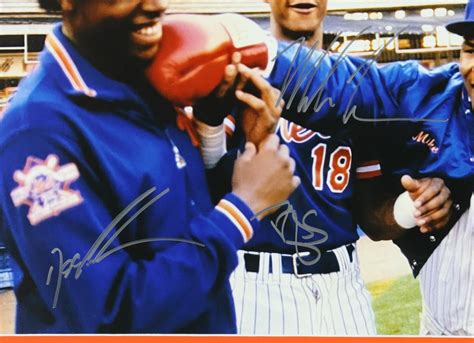 Mike Tyson Dwight Doc Gooden Darryl Strawberry Signed Custom