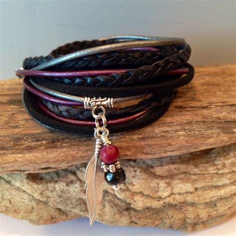 Boho Leather Wrap Bracelet Leather By Bohoblisscreations On Etsy