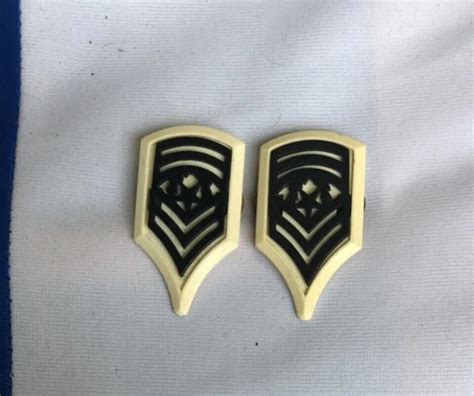 USA MILITARY RANK Insignia Army Collar Badges Blacked Metal Set 5 EUR