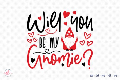 Will You Be My Gnomie Valentine Design Graphic By Craftlabsvg · Creative Fabrica