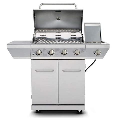 Nexgrill 4 Burner Propane Gas Grill In Stainless Steel With Side Burner