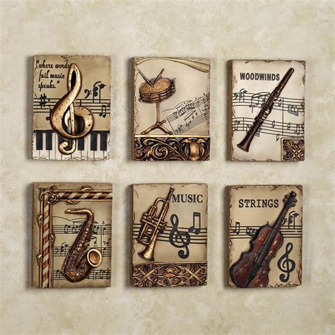 Instruments De Musique Wall Plaque Set Music Room Decor Musical