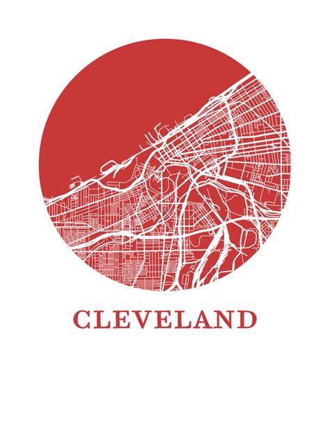 Cleveland Map Print City Map Poster - Etsy