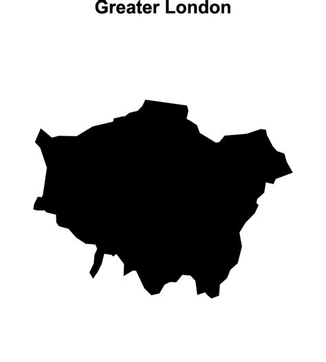 Greater London blank outline map 44158559 Vector Art at Vecteezy