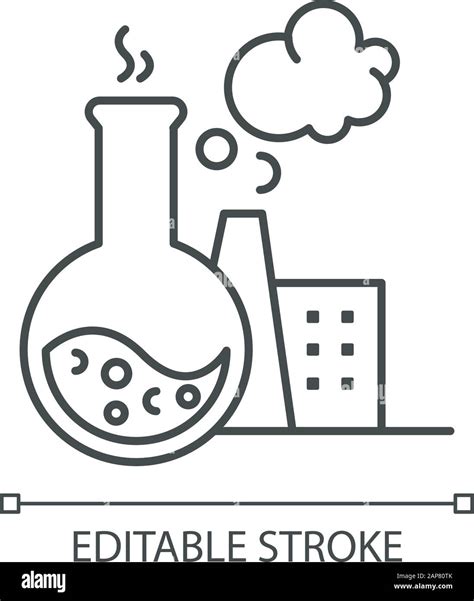 Chemical Industry Linear Icon Synthetic Materials Researching