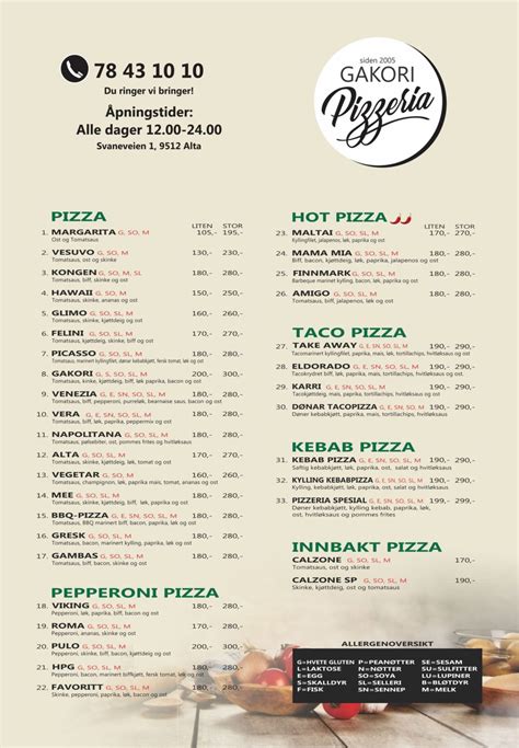 Meny Pizzeriaalta