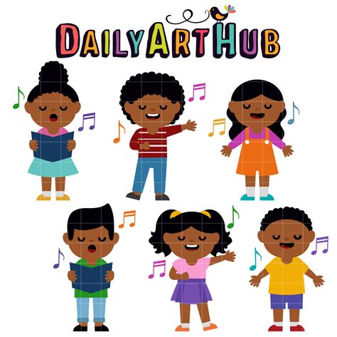 Singing Children Clip Art Set – Daily Art Hub // Graphics, Alphabets & SVG