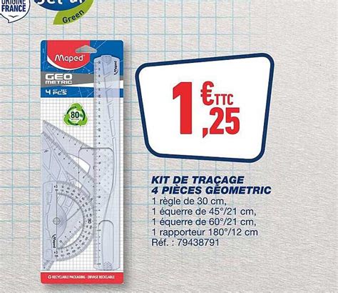 Promo Kit De Traçage 4 Pièces Géometric Maped chez Bureau Vallée