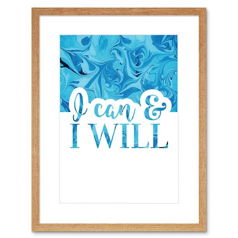 Motivational I Can And Will Texture Framed Wall Art Print