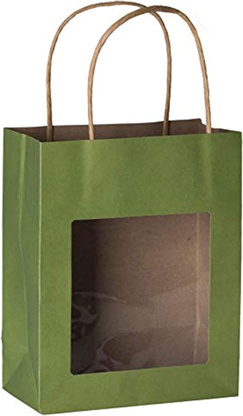 Amazon Hammont Paper Bags With Handle 10 Pack Transparent Gift