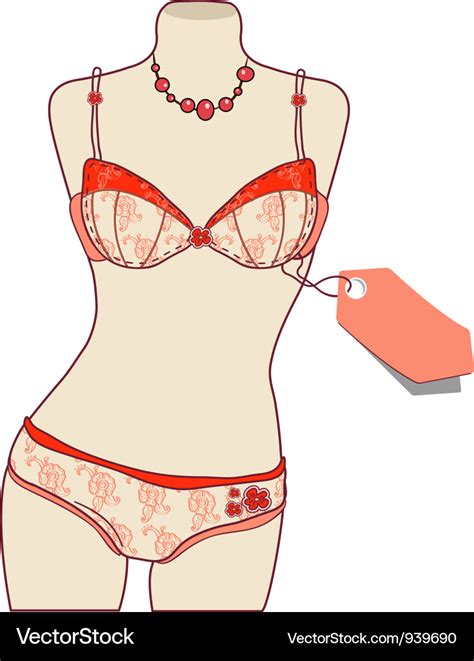 Sexy Vintage Lingerie With Label On Mannequin Vector Image