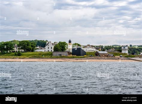 Cromarty beach and ferry landing at coastal town of Cromarty on the ...