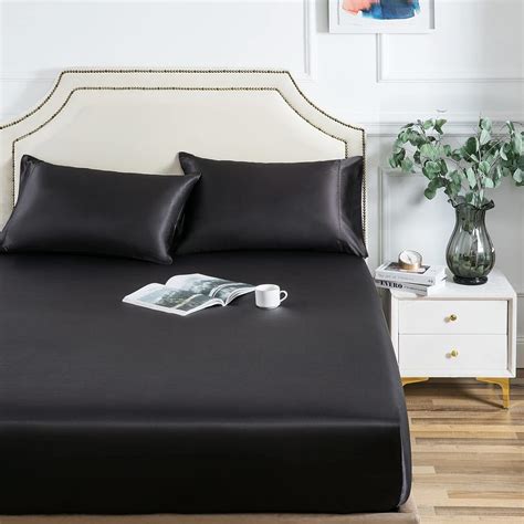 Satin Fitted Sheet Full Fitted Sheet Only 1 Piece Ultra