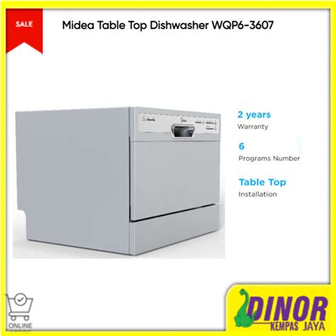 Midea Table Top Dishwasher WQP6 3607 Lazada