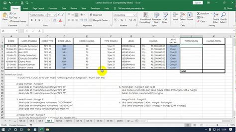 Rumus If And Potongan Pada Excel Youtube