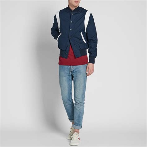 Golden Bear Sportswear Jackson Varsity Jacket Indigo & White | END ...