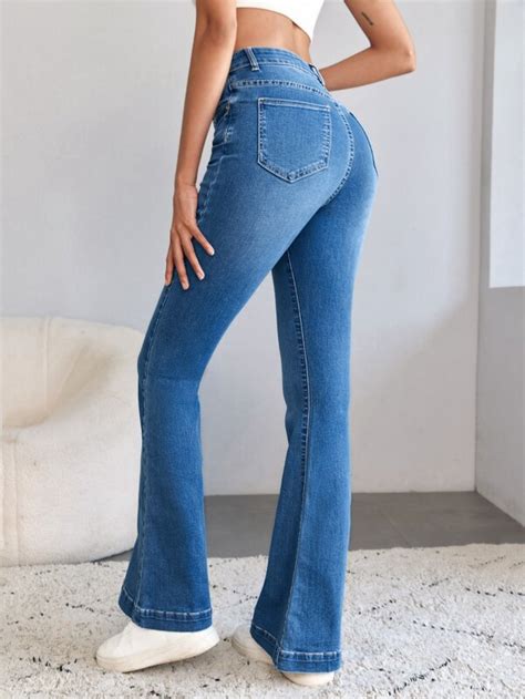 Shein Tall High Waist Flare Leg Jeans Shein Usa