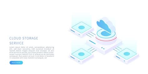 Concept De Stockage En Nuage En Illustration Vectorielle Isométrique