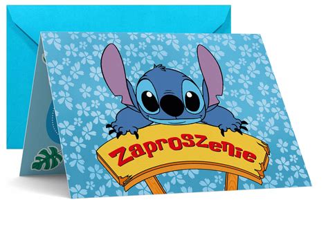 Zaproszenie Urodzinowe Lilo Stitch Stich Zaproszenia Koperta