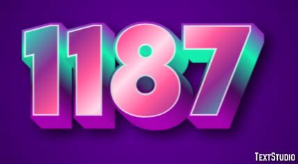 1187 Text Effect and Logo Design Number