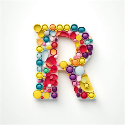 Premium Ai Image Colorful Letter R Made Of Whimsical Pills