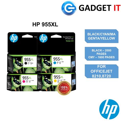 Hp 955xl High Yield Black Cyan Magenta Yellow Original Ink Cartridge Shopee Malaysia