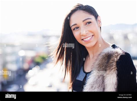 Close up of woman's smiling face Stock Photo - Alamy