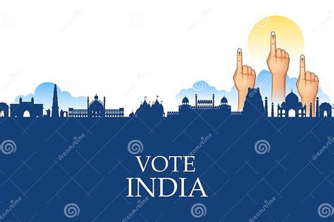 Indian People Hand with Voting Sign Showing General Election of India ...