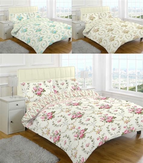 Olivia Floral Brushed Cotton Flannelette Thermal Duvet Cover Bedding