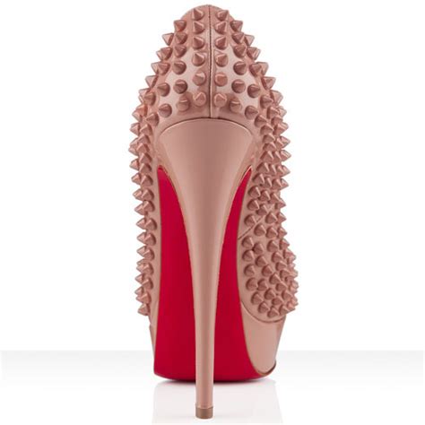 Christian Louboutin Lady Peep Spikes 150mm Pumps Nude Louboutin Sale
