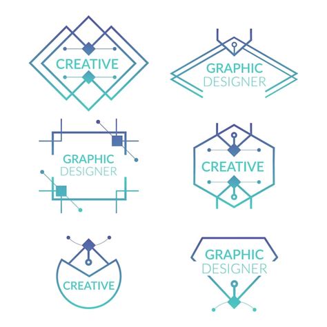 Premium Vector Flat Graphic Designer Logo Collection