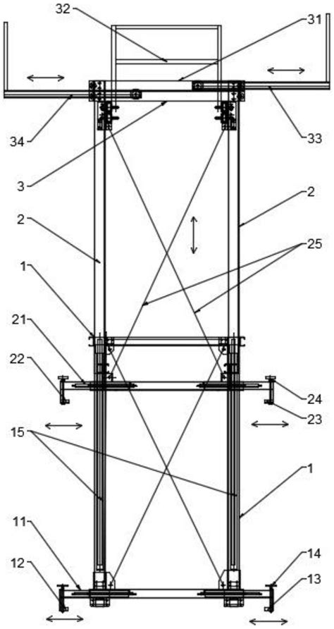 一种用于井道电梯钢结构安装的升降施工平台的制作方法