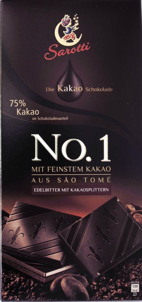 Sarotti No. 1 Sao Tome mit Kakaosplittern Splitter, Chocolate Bar ...