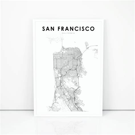 San Francisco Peninsula CA Map Print California USA Map Art | Etsy